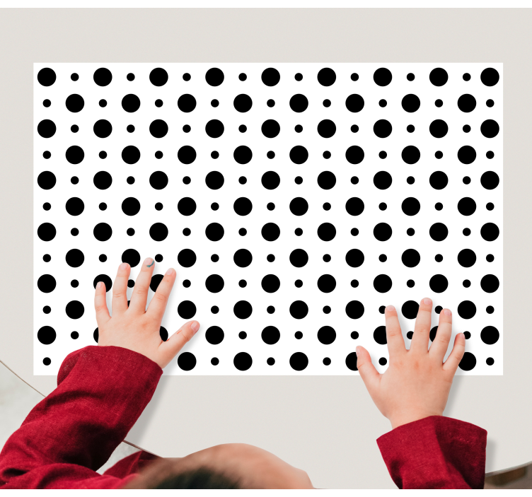 Black polka dots placemat - TenStickers