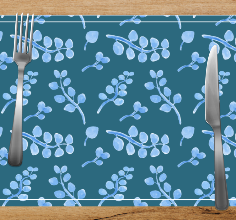 Botanical leaf element placemat - TenStickers