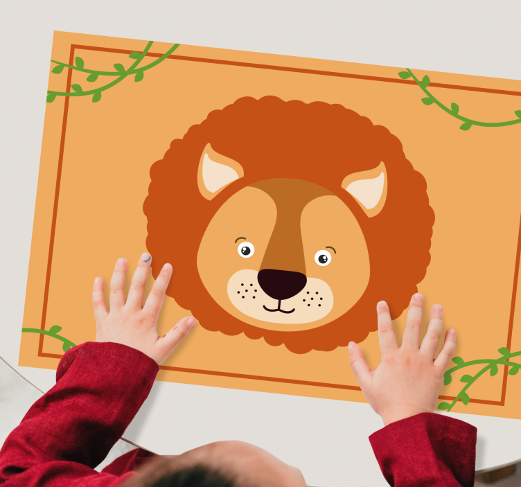 Children placemat adorable lion head - TenStickers