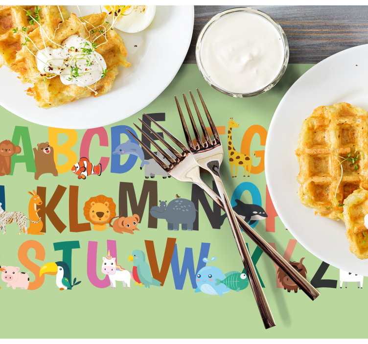 Children placemat animal alphabet display - TenStickers