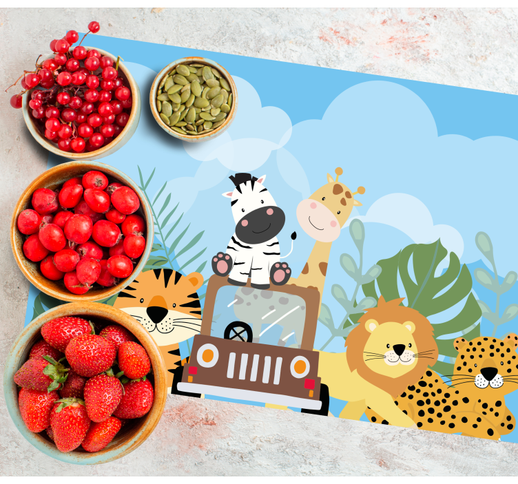 Children placemat animal safari scene - TenStickers