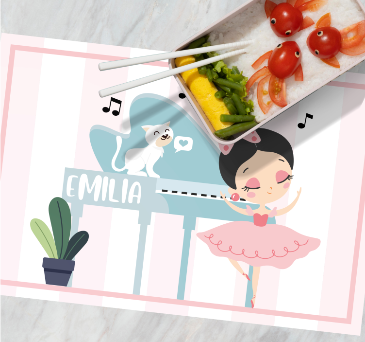 Children placemat ballet dancer figure - TenStickers