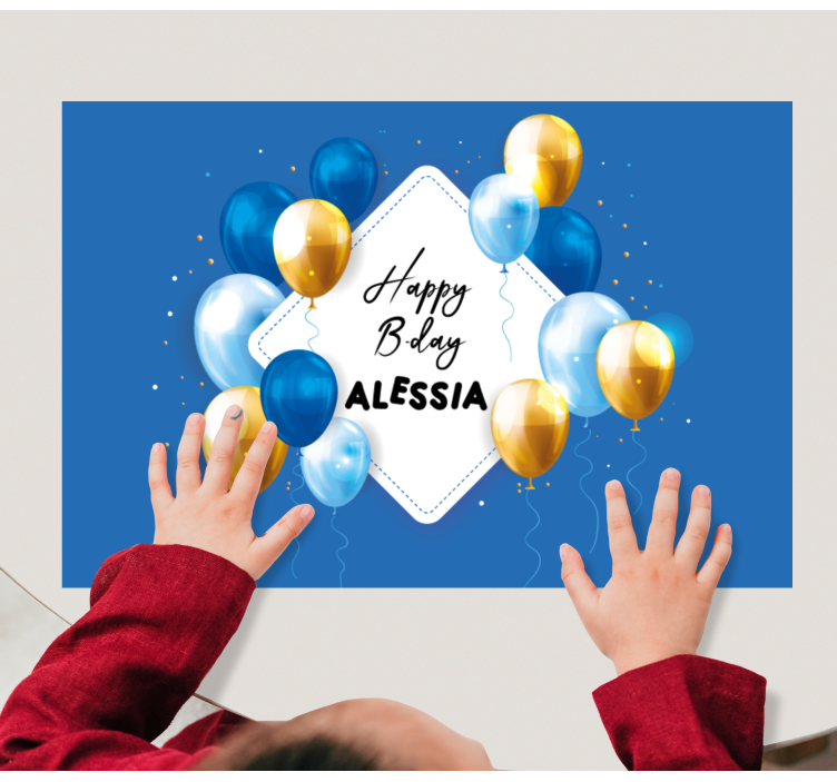 Children placemat birthday balloon celebration - TenStickers