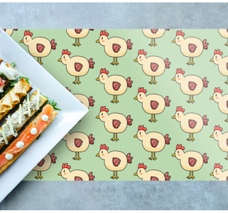 Children placemat charming chicken patterns - TenStickers