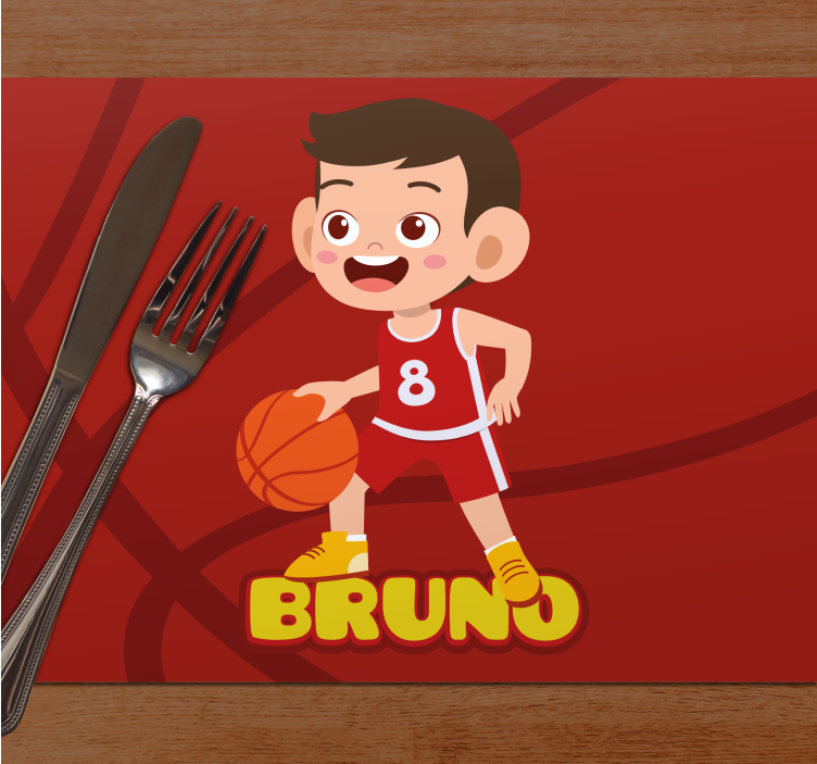 Children placemat cheerful basketball player - TenStickers