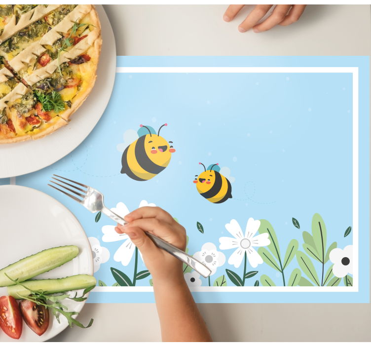 Children placemat cheerful bees in flight - TenStickers