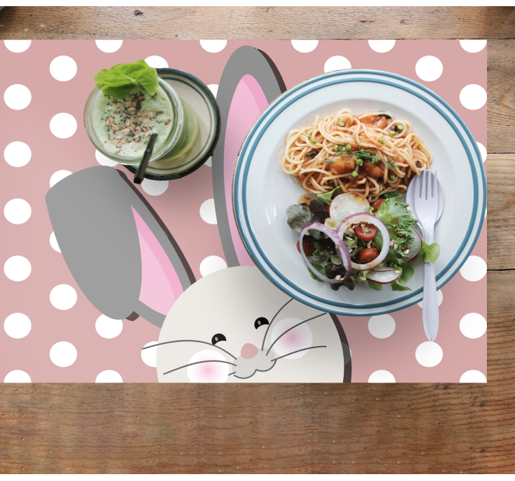 Children placemat cheerful bunny design - TenStickers