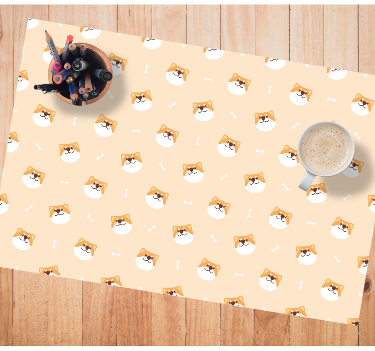 Children placemat cheerful dog faces - TenStickers