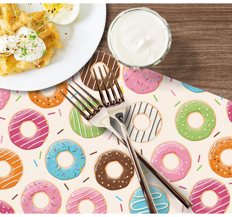 Children placemat colorful donut designs - TenStickers
