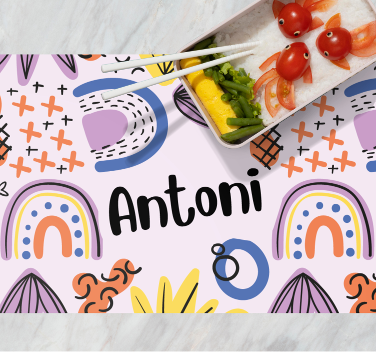 Children placemat colorful rainbow designs - TenStickers
