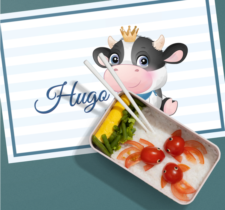 Children placemat cow character design - TenStickers
