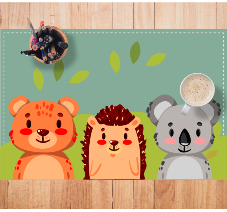 Children placemat cute animal pals - TenStickers