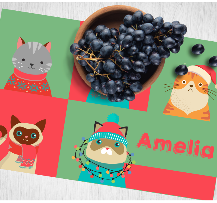 Children placemat cute cartoon cats - TenStickers