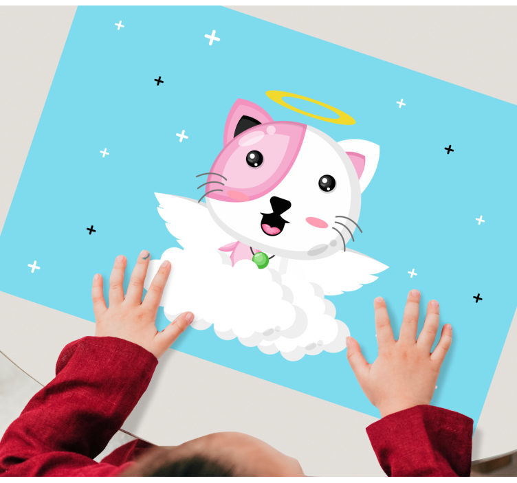 Children placemat cute cat angel - TenStickers