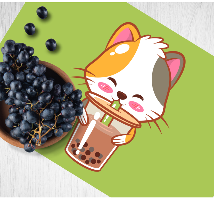 Children placemat cute cat drink - TenStickers