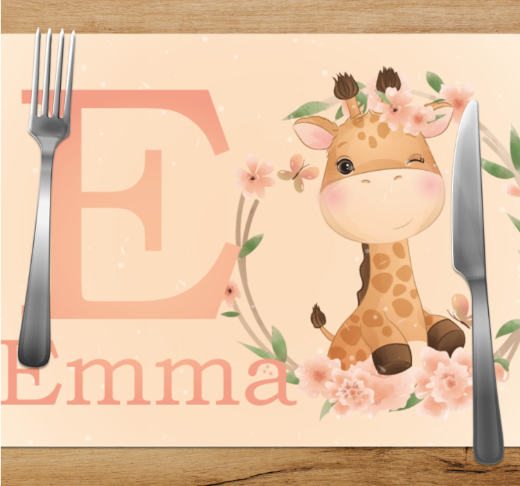 Children placemat cute giraffe design - TenStickers
