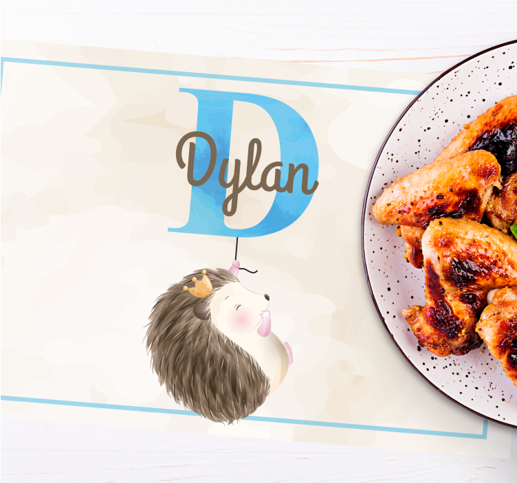 Children placemat cute hedgehog design - TenStickers