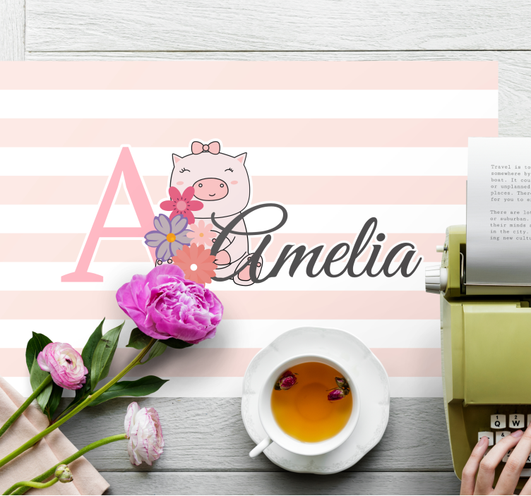 Children placemat cute piggy design - TenStickers
