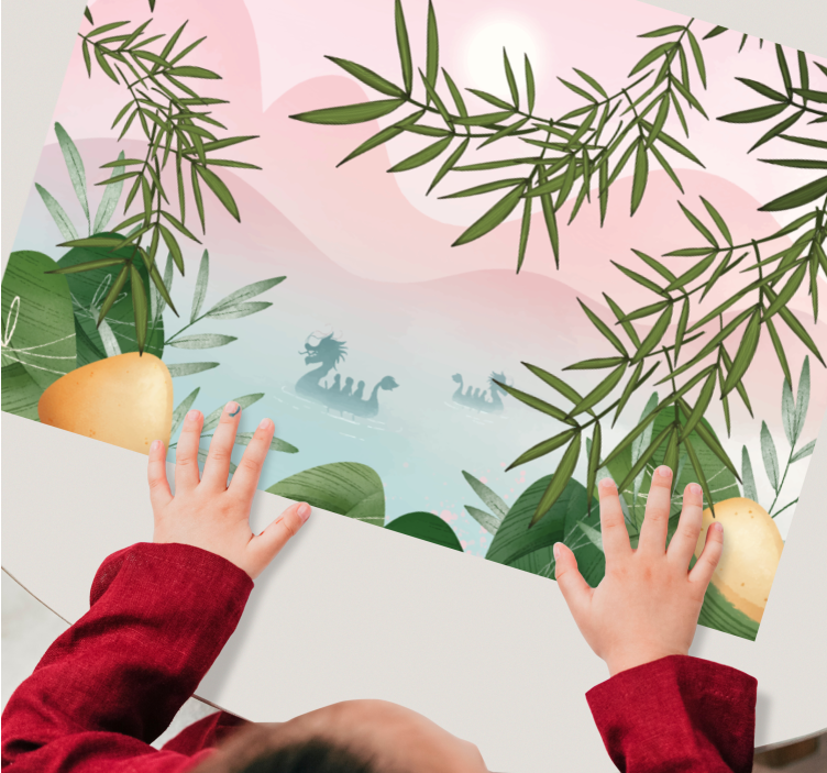 Children placemat enchanted jungle scene - TenStickers