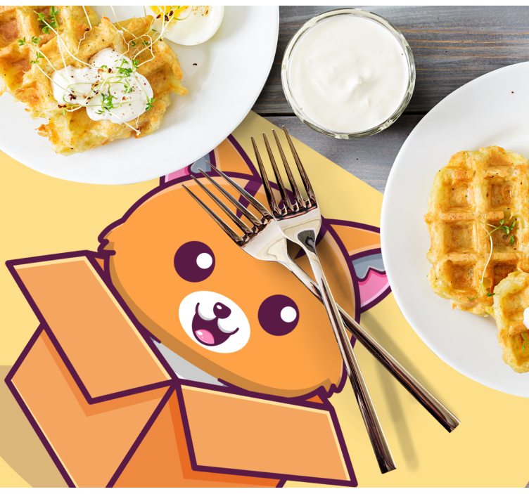 Children placemat happy cat box - TenStickers