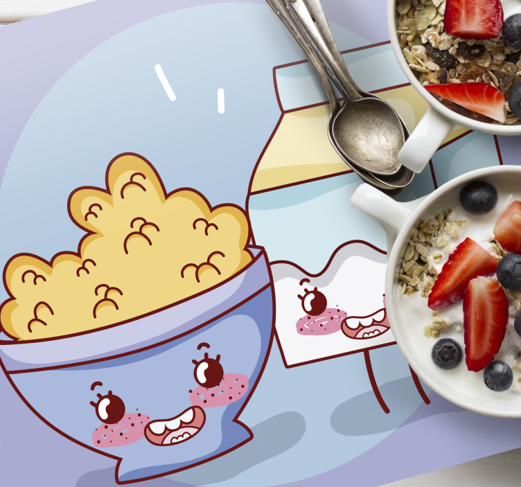 Children placemat happy snack friends - TenStickers