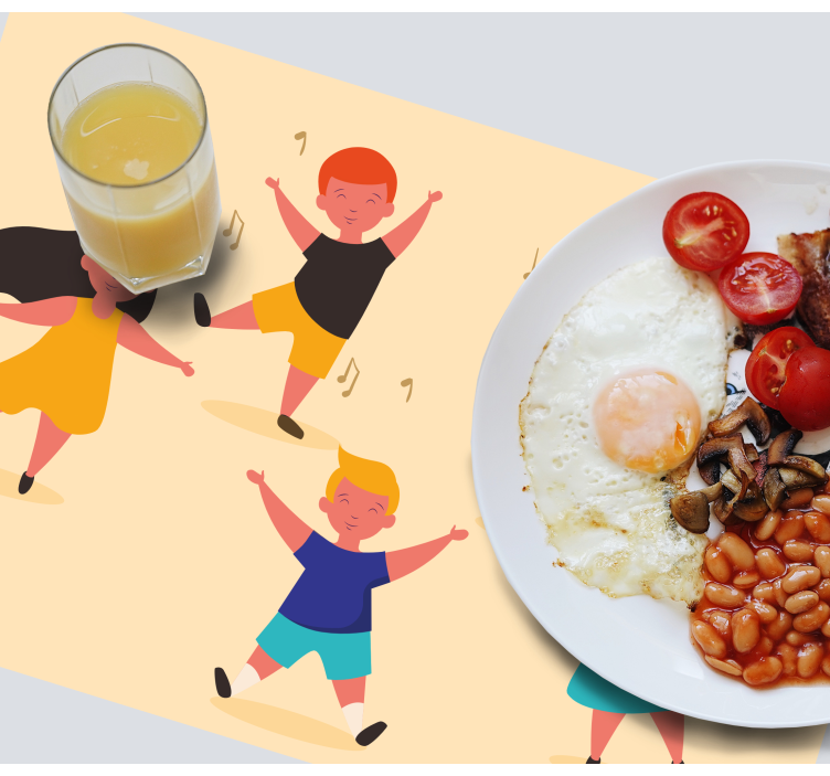 Children placemat joyful dancing kids - TenStickers