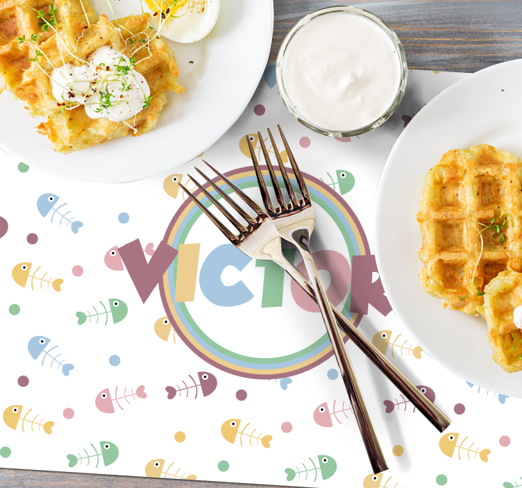 Children placemat lively fish design - TenStickers