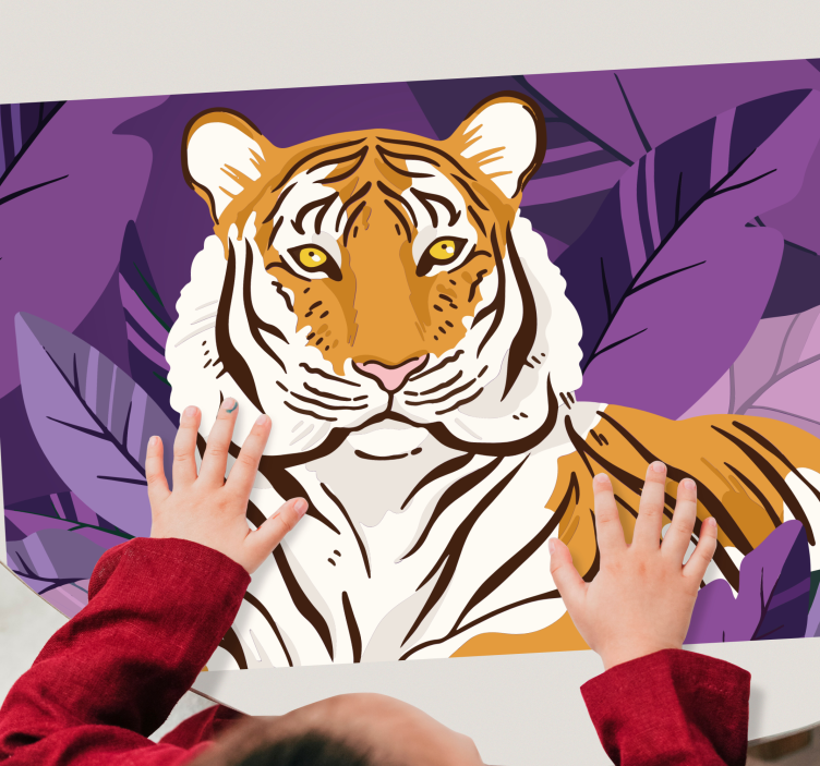 Children placemat majestic tiger portrait - TenStickers