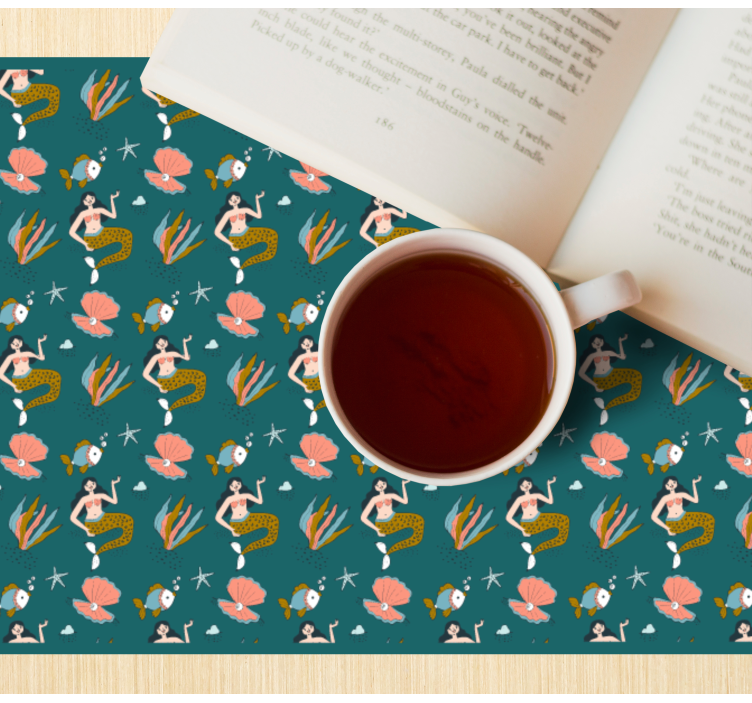 Children placemat mermaid seashell design - TenStickers