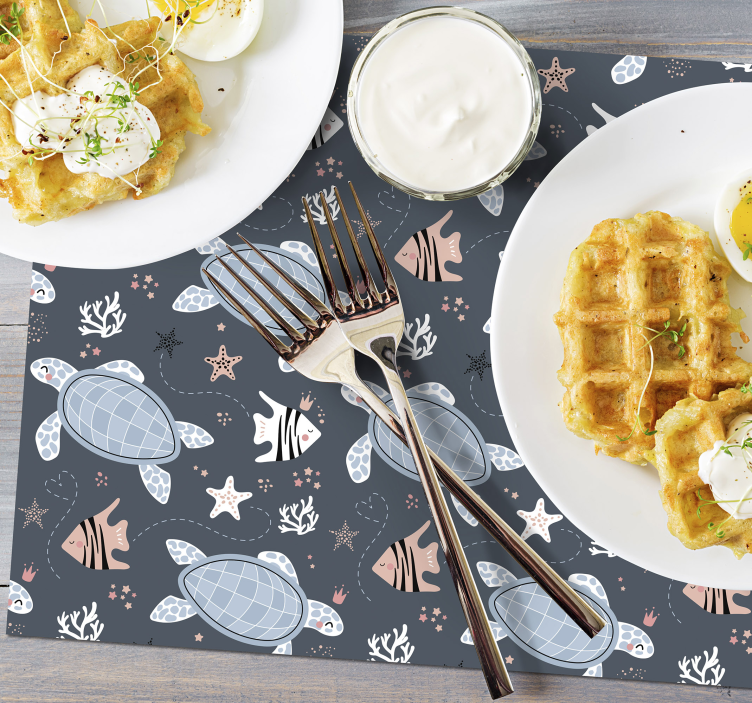 Children placemat ocean creature design - TenStickers
