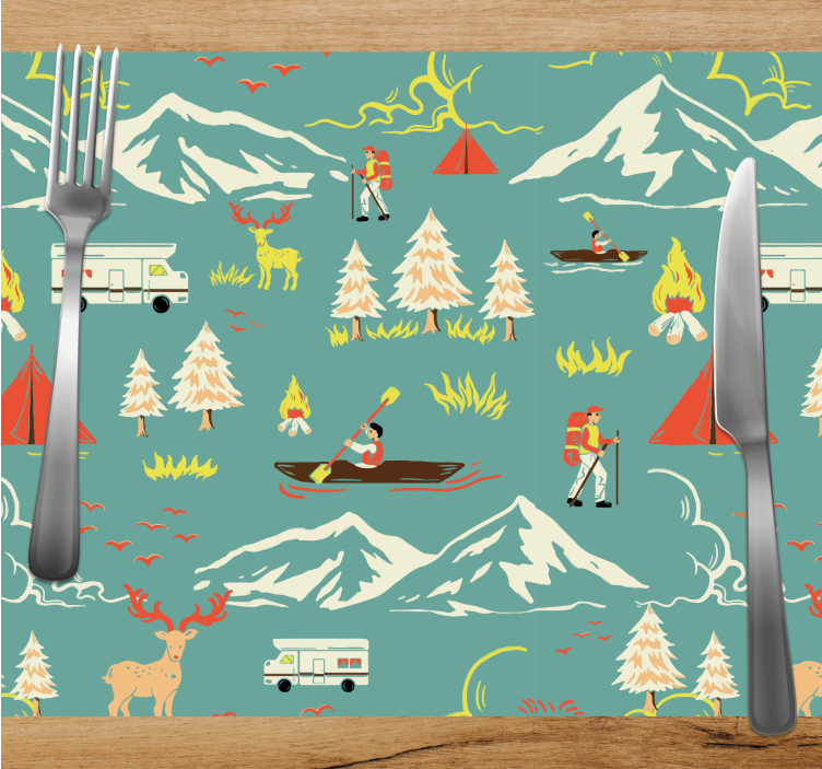 Children placemat outdoor adventure landscape - TenStickers