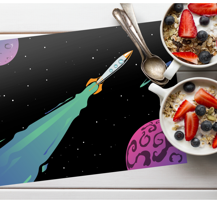 Children placemat rocket launching adventure - TenStickers