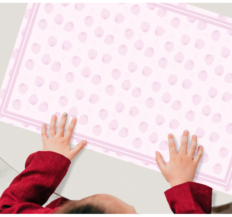 Children placemat strawberry pattern play area - TenStickers