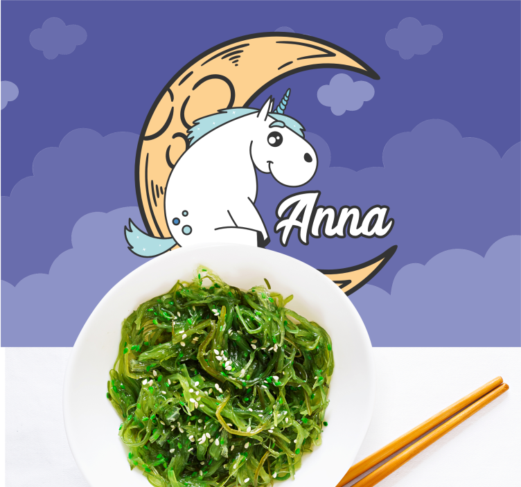 Children placemat unicorn moon night - TenStickers