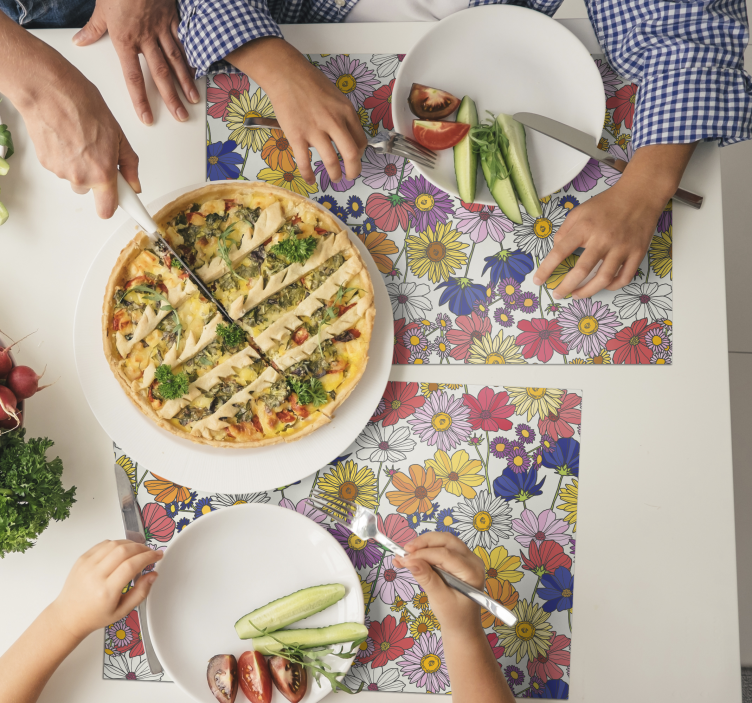 Children placemat vibrant botanical design - TenStickers
