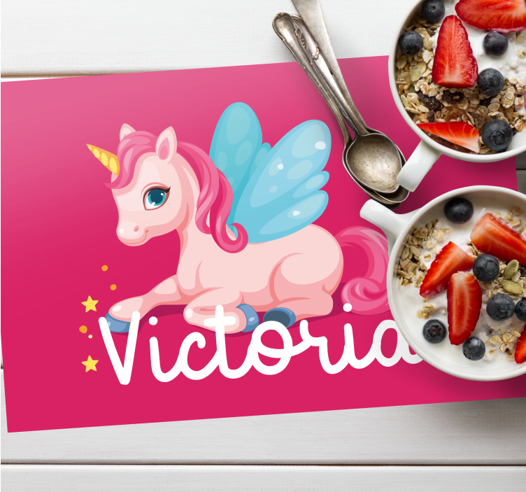 Children placemat whimsical unicorn design - TenStickers