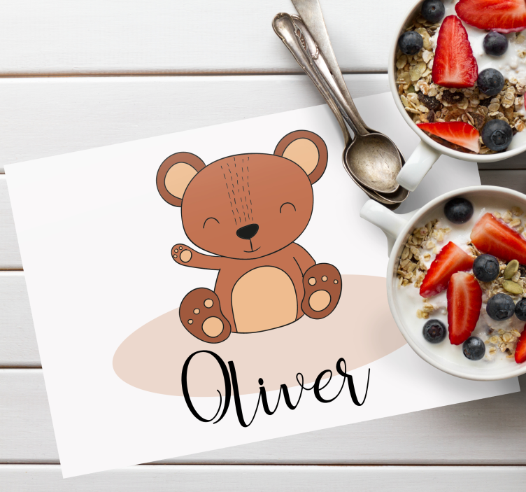 Children placemat with adorable bear design - TenStickers