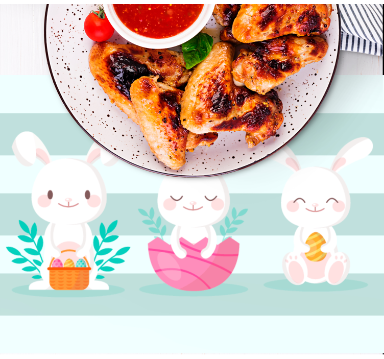 Children placemat with adorable bunny designs - TenStickers