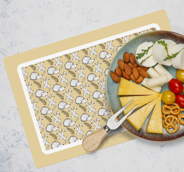 Children placemat with adorable cartoon characters - TenStickers