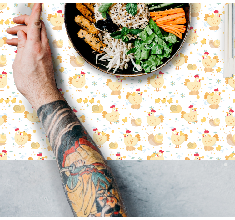Children placemat with adorable chicken design - TenStickers