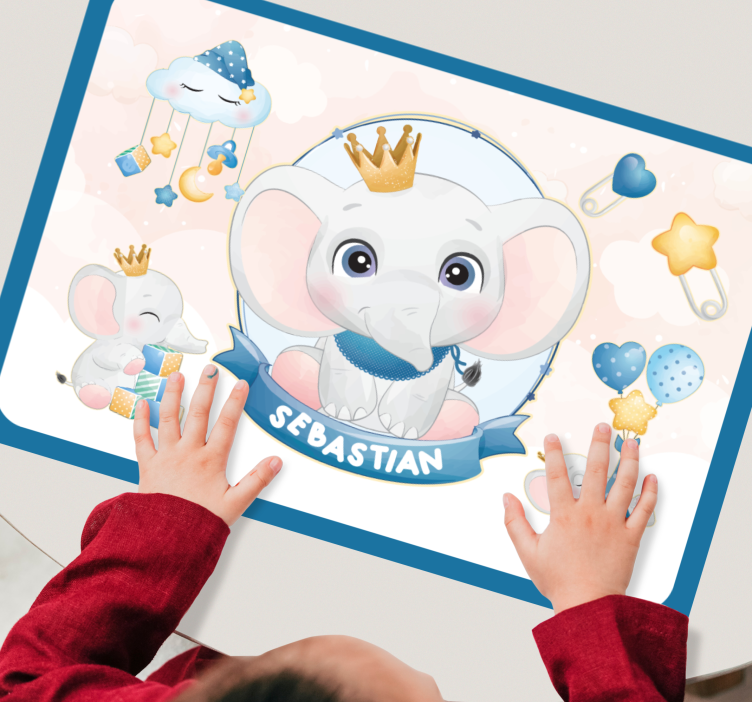 Children placemat with adorable elephant design - TenStickers
