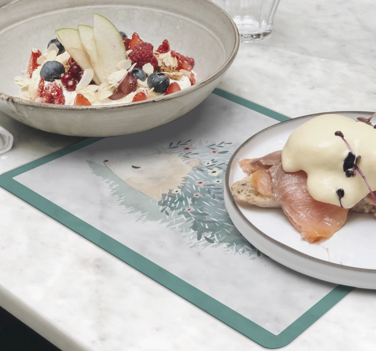 Children placemat with adorable hedgehog design - TenStickers
