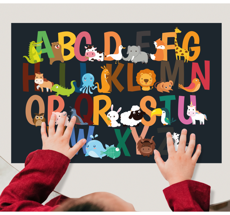 Children placemat with alphabet animal characters - TenStickers