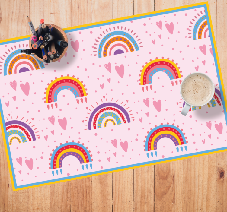 Children placemat with bright rainbow designs - TenStickers