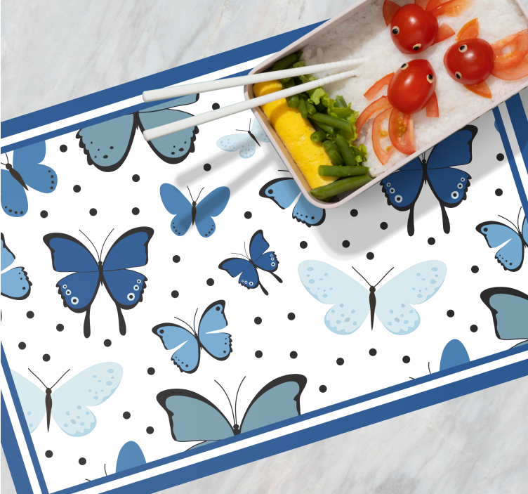 Children placemat with butterfly pattern design - TenStickers