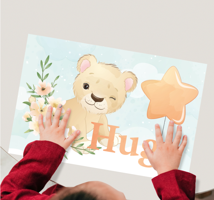 Children placemat with cheerful lion design - TenStickers