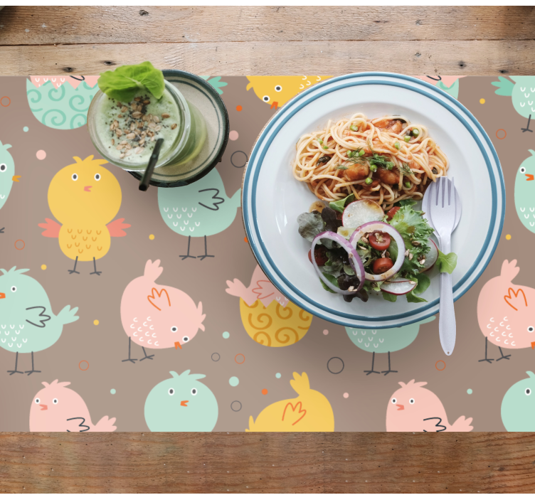 Children placemat with colorful bird designs - TenStickers