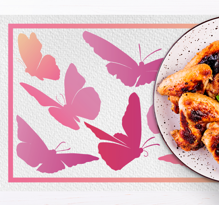 Children placemat with colorful butterfly design - TenStickers
