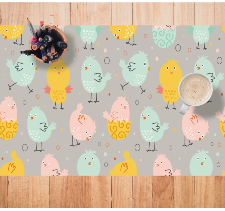 Children placemat with colorful chick characters - TenStickers