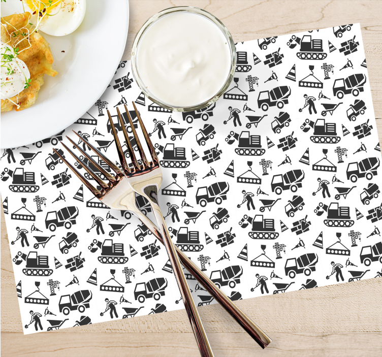 Children placemat with construction themed designs - TenStickers